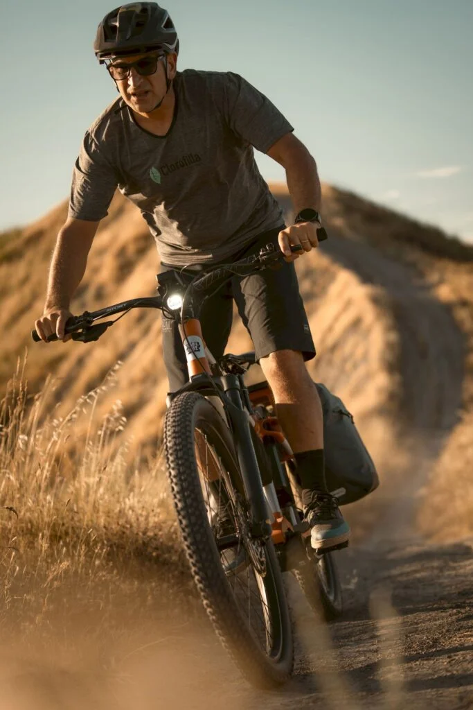 Traildiva being ridden on an off-road trail